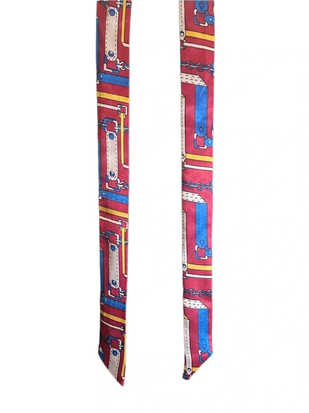 2 Twilly Satin Handbag Headband Scarf Burgundy Red Yellow Blue